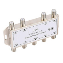 DS81 8 in 1 Satellite Signal DiSEqC Switch LNB Receiver Multiswitch Heavy Duty Zinc Die-cast Chrome Treated