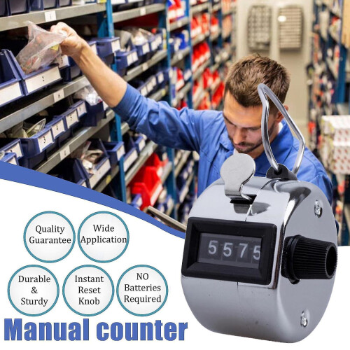 Compteur manuel ?? 4 chiffres, ?? cliquet, m??canique (argent??) (1 pi??ce) -e 1