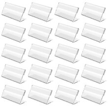 20 Pieces 7x4cm Acrylic Stands Clear Plactic Label Holder Durable Sign Holders