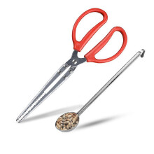 Fireplace Tongs Pellet Scoop Set for Solo Stove Mesa/XL, Tabletop Fire Pit Mini Firewood Grabber, Tool Metal Grabber
