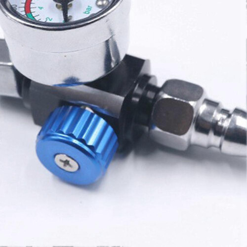 Mini r??gulateur d'air BSP 1/4 pouce, mini manom??tre de pression ?? queue compact et robuste avec buse pour outil de pulv??risation 1