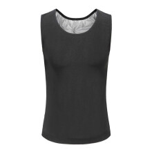 (S-M, Silver) Men Gym Underwear Skin-friendly. Multi-function Instant Flat Abdomen Effect Silver Breathable Slimming Body Shapers Vest