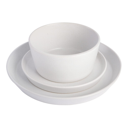 Gibson Soho Lounge Sofia Coupe Dinnerware Set, Service for 4 (12pcs), White w/Speckle 2