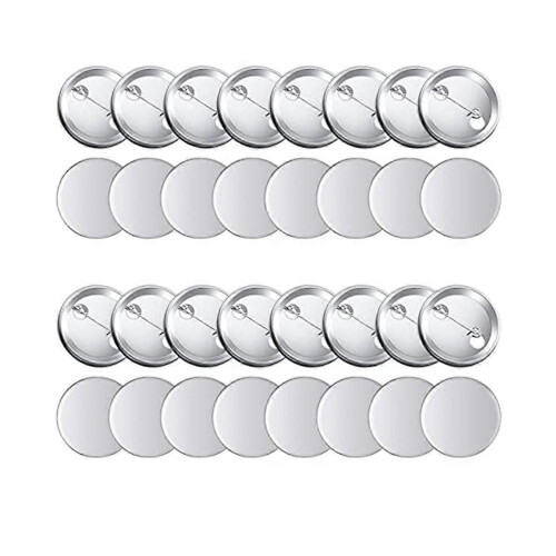 100 Sets Blank Button Making Supplies für Button Maker Maschine Runde Abzeichen Pin Button Teile, 58mm / 2 1