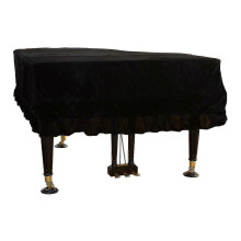 (210 to 220CM, black) Velvet Grand Piano Cover Piano Cover-antistatic Non-stick Ash