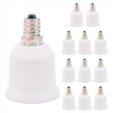 Paquete de 12 adaptadores E12 a E26, adaptador convertidor de portalámparas E12 a base mediana E26 E27.