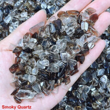 (50g, Smoky Quartz) Natural Stone Reiki Healing Gravel Crystal Chip Quartz Agate Energy Mineral Gemstone Specimen Aquarium Home Decoration DIY Craft