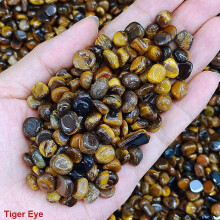 (20g, Tiger Eye) Natural Stone Reiki Healing Gravel Crystal Chip Quartz Agate Energy Mineral Gemstone Specimen Aquarium Home Decoration DIY Craft