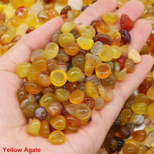 (100g, Yellow Agate) Natural Stone Reiki Healing Gravel Crystal Chip Quartz Agate Energy Mineral Gemstone Specimen Aquarium Home Decoration DIY Craft