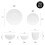 QOUTIQUE Bone China Dinnerware, 20PC Set, Service for 4, White Embossed, stripe, Microwave Safe, Translucent, Elegant giftware, Dish set, Essential 3