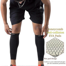 (L, Black) Soccer Shin Guards Shin Pads For Kids Youth Adult, Calf Compression Sleeve With Honeycomb Pads