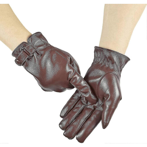 Herren Lederhandschuh. Winter Handschuh mit Touchscreen. PU Material. Fleecegefüttert.