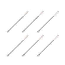 125 mm Mini Laborlöffel, 6 Stück, Edelstahl Probenentnahmelöffel, Labor Doppelkopfspatel