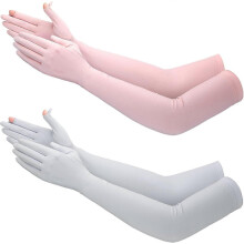 Neuestes Modell 2025: 2 Paar lange Sonnenschutzhandschuhe mit UV Schutz für Damen