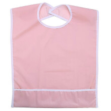 Waterdichte slabbetje voor volwassenen en ouderen, geschikt als maaltijdbeschermer (oranje/roze)