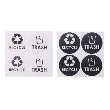 Symbol für Müllrecycling, Vinyl Aufkleber für Mülltonnen und Abfallbehälter