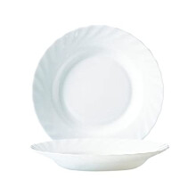 Arcoroc ARC D6889 Trianon Uni Deep Plate, 22.5 cm, Opal Glass, White, Set of 1