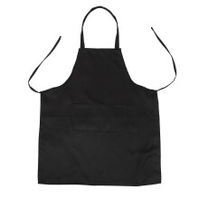 Unisex 2 Taschen Schwarz Küche Schürze Lätzchen, Einheitsgröße in Medium