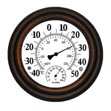 20cm Antico Interno Esterno Termometro Igrometro Temperatura Umidità Metro Orologio da Parete Termometro per la Decorazione della Casa
