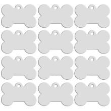 (80pcs, Silver) 20/60/80/100pcs Bone Shape Double Sides Dog Cat ID Tags Custom Engraved Dog Tag