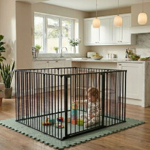 (Black, 105 x 144cm) Safetots Play Den, 70cm High, with Soft Foam Play Mat