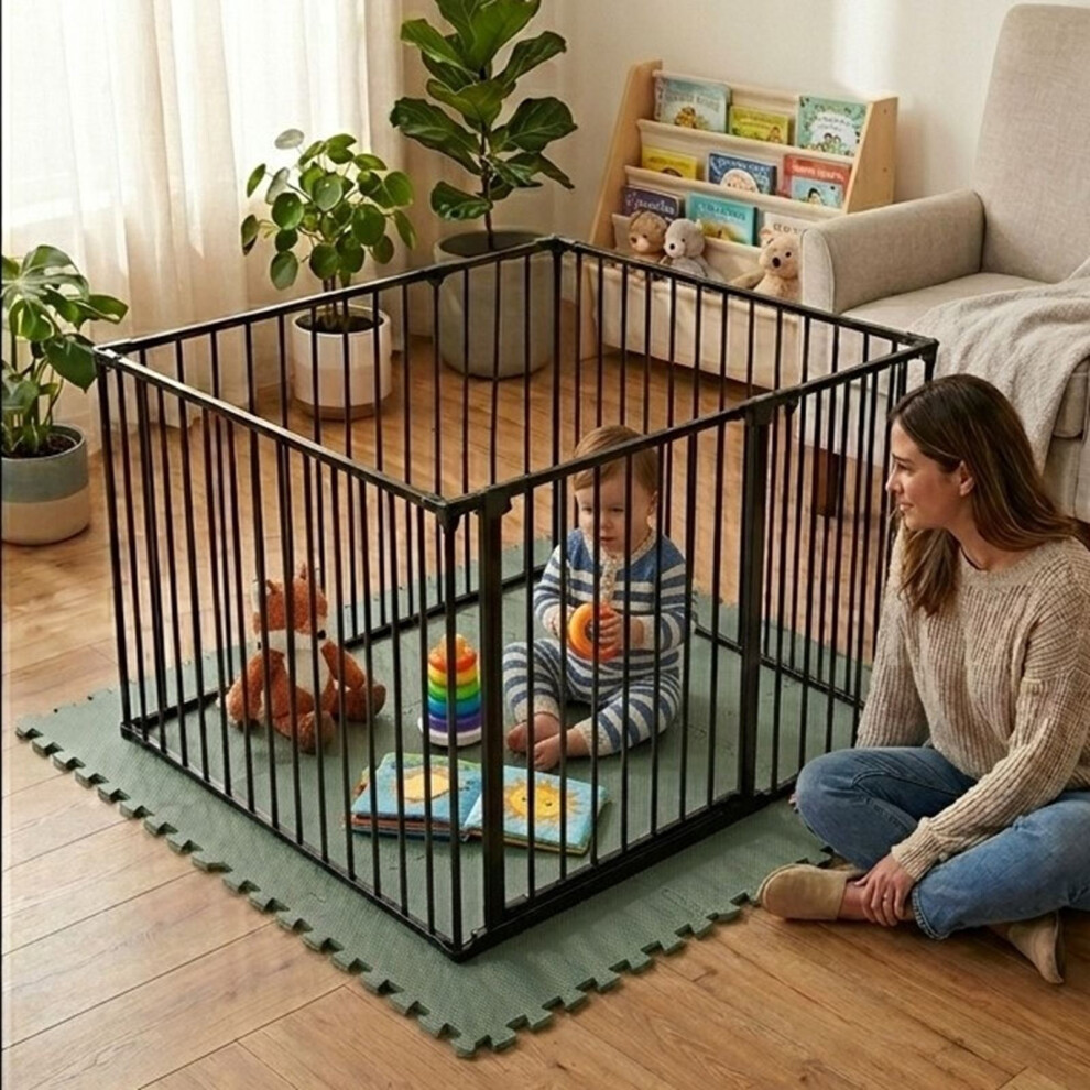 Safetots (, 105 X 105Cm) Play Den, 70Cm High, With Soft Foam Play Mat Black