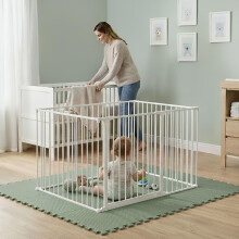 (White, 72 x 105cm) Safetots Play Den, 70cm High, with Soft Foam Play Mat