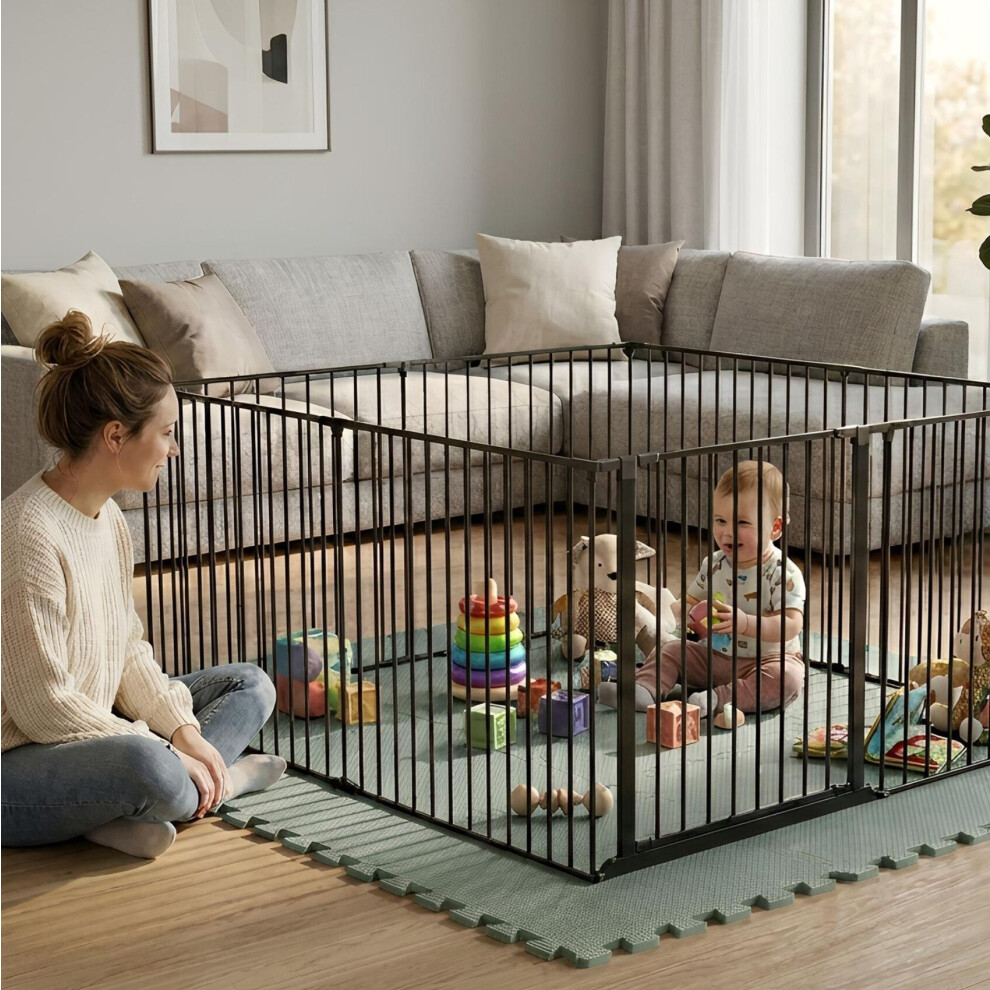 Safetots (, 144 X 144Cm) Play Den, 70Cm High, With Soft Foam Play Mat Black
