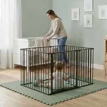 (Black, 72 x 105cm) Safetots Play Den, 70cm High, with Soft Foam Play Mat