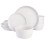 Gibson Soho Lounge Sofia Coupe Dinnerware Set, Service for 4 (12pcs), White w/Speckle 1