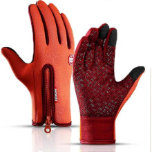 (XL, Colour orange) Gants thermiques Freezer, gants d'hiver chauds avec rev??tement r??sistant ?? l'eau et fonction tactile, Id