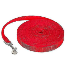 (50 m x 2 cm, rouge) Laisse de 50 m pour chien de grande race, id??ale pour le pistage en ext??rieur.