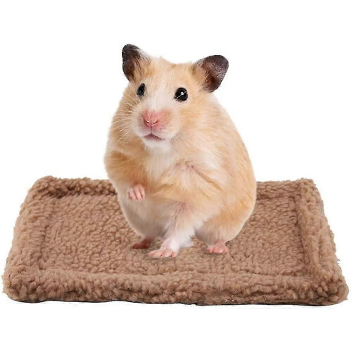 For Small Guinea Pig Hamster Bed: Rectangular House Warm Plush Rug Sleeping Pad for Various Small Pets