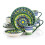Elama Mandala Round Stoneware Multicolor Dinnerware Set, 16 Piece, Green 1