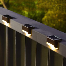 Solar Terrassenleuchten, 16er Pack, wasserdichte LED Solar Stufenleuchten für Treppen, Stufen, Zäune, Gärten, Terrassen und Wege (warmweiß)