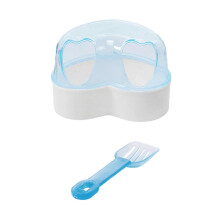 Sandbadewanne für Hamster, Hamsterbadewanne mit Reinigungsschaufeln, viel Platz, leicht zu reinigen, für Zwerghamster und Rennmäuse, rosa