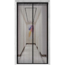 1 stuk magnetisch hor voor deur of raam met magneet, zwaar uitgevoerd gaasgordijn (zwart 90*210cm)
