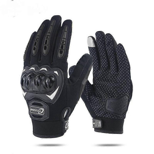 Motorcycle Gloves, Breathable Touch Screen Scooter Gloves, Long Shell Gloves, Black