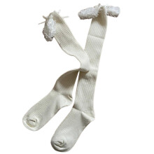 Dames wollen overknee lange sokken met schattige 3D pluche oorstrikjes, dijhoge kousen/beenwarmers voor een elegante en warme look.