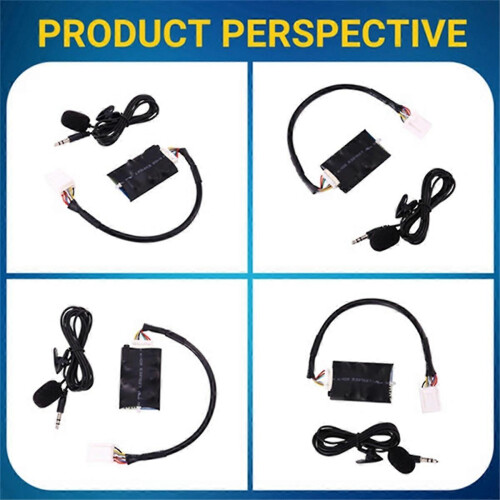 Adaptateur audio pour autoradio, cable AUX Bluetooth pour microphone mains libres, interface musicale, bo?tier CD 2