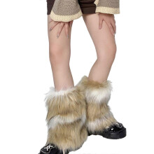 Bont beenwarmers voor dames, pluizige, korte laarzenhoezen, kerstversiering van imitatiebont voor dames, kostuumfeest