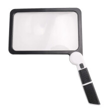 Vergrootglas met 5x vergroting voor het lezen van een hele pagina, opvouwbaar vergrootglas met verlichting en 48 ledlampjes, rechthoekig