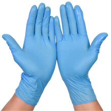 (L, Blue) 100Pcs Disposable Nitrile Gloves Enhanced Flexibility Precise Handling Powder-Free Home Cleaning Food Gloves Thickened Portable Bulk Gloves