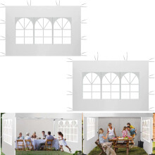Side Panels for Gazebo with PVC Window, Pack of 2 x 3 m Waterproof, Side Panel Gazebo Made of Oxford Fabric 210D Side for Garden Gazebo, Outdoor,