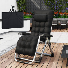 BSTSEL Recliners, Outdoor Recreational Zero Gravity Recliner, Foldable Adjustable Garden Sunloungers Chair with Bag for Cushion for Patio, Camping,