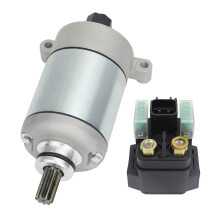 Startmotor en relais compatibel met Yamaha Grizzly 550 700 2009-2022 Kodiak 700 2016-2022 19500 28p-81890-00-00 410-58036 Smu0512