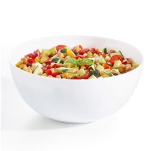 Luminarc Diwali Round 18pc Opal Glass Dinner Set Dinnerware Tableware Plates (Salad Bowl, White)