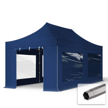 TOOLPORT 3x6m PES 750 Pop up gazebo party tent PREMIUM Steel 40 mm, incl. Sidewalls with Panorama Windows, blue