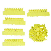 100 leere Ohrmarken für Kälber, gelbe Kennzeichnungsohrmarken für Rinder, Kühe, Schweine, Ziegen, Schafe und Kälber