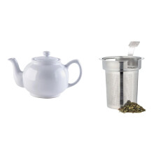 Price & Kensington 6 Cup Teapot and Filter Set White 1100ml